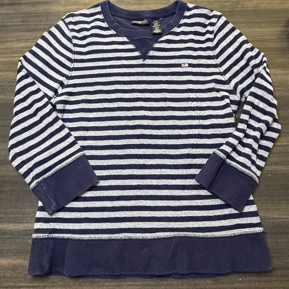 Polo‎ Jeans Co. Striped Long Sleeve American Flag Patch Top M